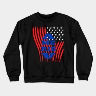 United States USA Flag Design Crewneck Sweatshirt